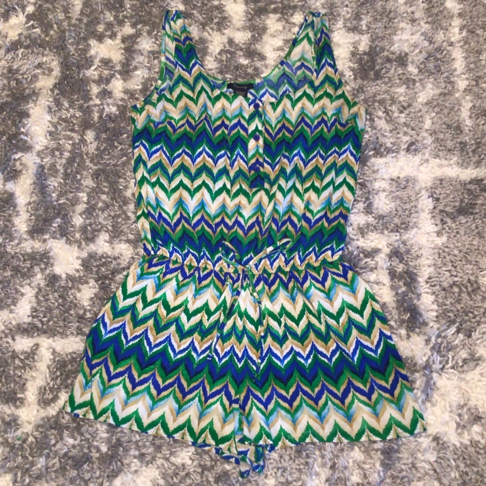 Timing Chevron Vibrant Colored printed Romper